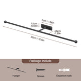 Josmimic Wall Hanging Jewelry Organizer: 12.6'' Necklace Holder for Earring, Bracelet, Rings, Hairband, Glasses, Black 2-Pack, Screws Included Josmimic