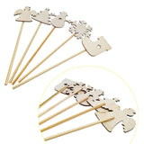 Nwsrayu Christmas Fairy Wands Kit Include 10 Pieces Unfinished Wooden Princess Wand and 4 Gem Stickers Princess Art for Party Supplies Make Your Own Magic Wands Nwsrayu