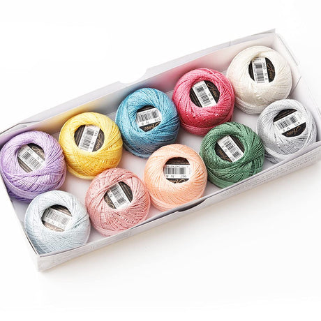 Asmoothread 10 Colors Size 8 Pearl Cotton Embroidery Thread 5 Grams Craft Needlework Double Mercerized Egyptian Long Staple Cotton 43 Yards Asmoothread
