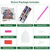 Kulvci Diamond Art Painting Kits for Adults, Dog Diamond Art Kits for Beginners, 5D DIY Full Drill Gem Craft for Home Decor Gift 12x12inch Kulvci