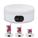 Exhibition Stand for Sublimation Tumbler, 360° Mute Electrical Rotating Show Stand for 20oz&30oz Sublimation Blanks Tumblers, Cup, Sublimation Tumblers Skinny Straight, Heat Press Cup. (White) iHMeiju