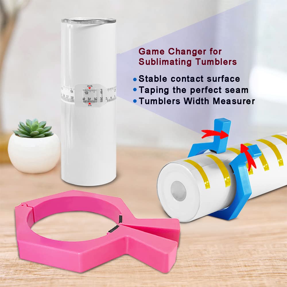 Pinch Perfect Tumbler clamp Tool - 20 oz Sublimation Tumblers + Tumblers Width Measurer for tumblers. Perfect for Creating Custom Designs on Your tumblers by ILouxNei ILouxNei