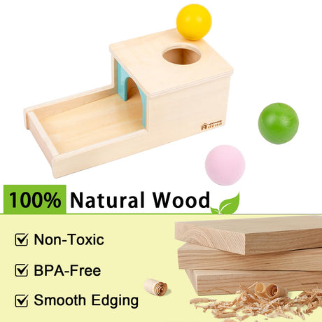 Adena Montessori Wooden Toy for 6-12 Month Baby 3 Balls,Sorting and Stacking Colorful Learning Education Toy for Toddler Kid 1-2 Year Old, Preschool Developmental Girl and Boy Gift Adena Montessori