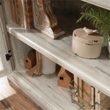 Sauder Barrister Lane TV Stand Console Credenza with Storage Glass Doors, for TVs up to 70", in White Plank Sauder