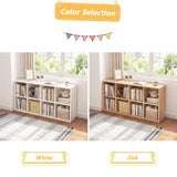 NELYE 8 Cube Organizer Bookcase - Fabric Storage Bins Container, Open Shelf Simple Compartments Bookshelf, White NELYE