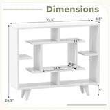 Tangkula Geometric Bookshelf, 3 Tier Modern Freestanding Open Bookcase with Anti-Tipping Devices & Legs, Home Office Decorative Storage Organizer Display Shelf for Living Room Study (White) Tangkula