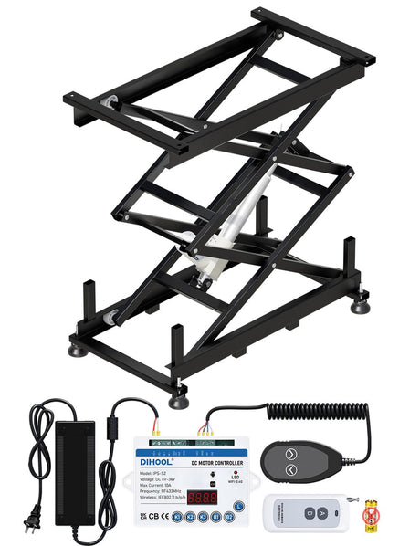 DIHOOL Electric Scissor Lift Table 140LB Load, 265-1270MM Height Adjustable Lifting Platform DIHOOL