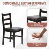 MGHH 5 Pieces Kitchen Dining Room Set Dining Kitchen Table and Chairs Mid Century Style Wood Dinette Table Set for Home Family Dining Area Dark Brown MGHH