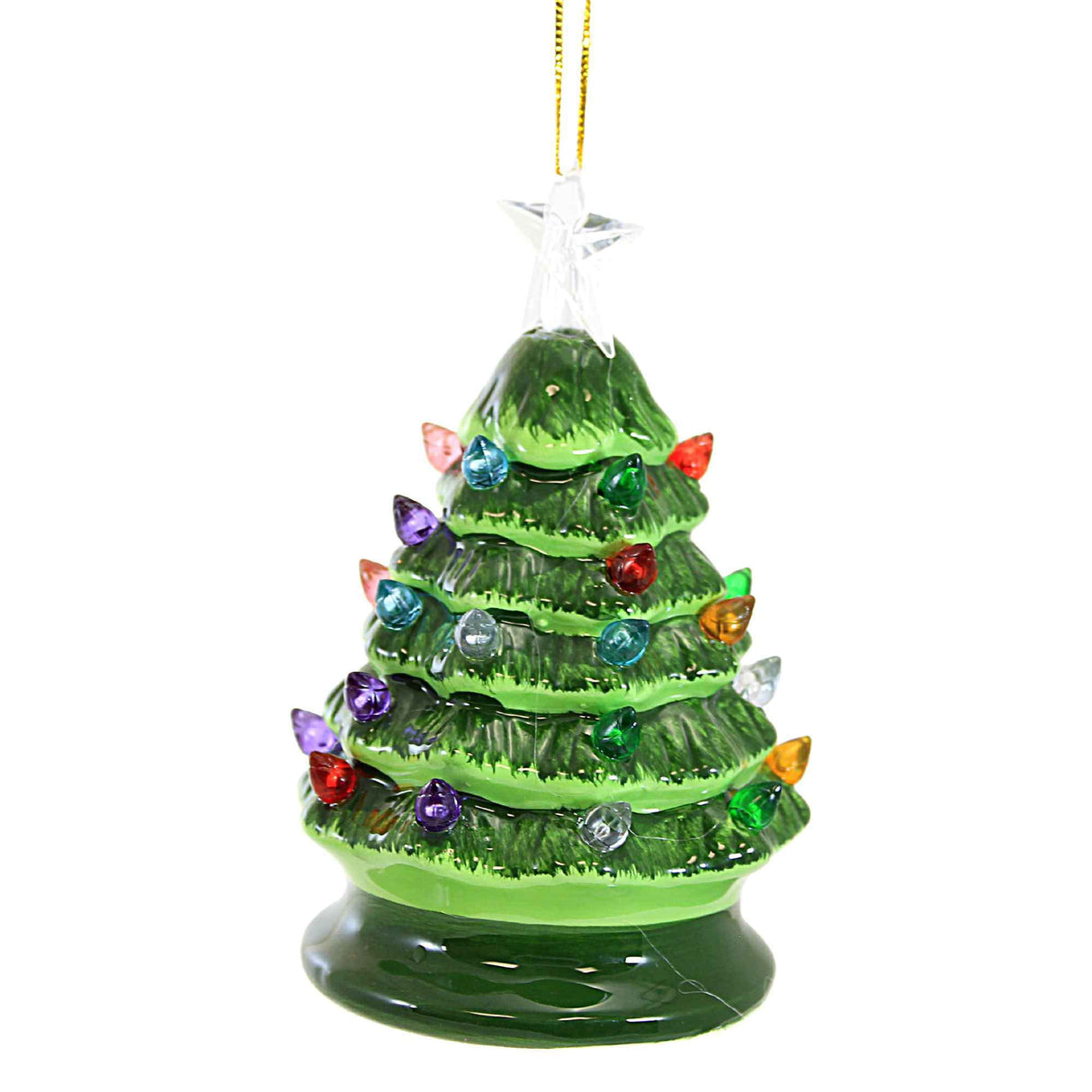 Roman 134658 LED Green Vintage Tree Ornament, 5-inch Height, Battery Included Roman