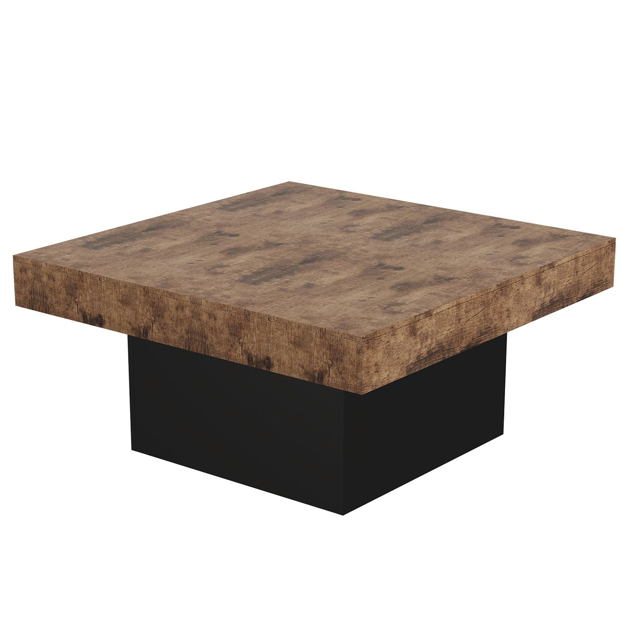 LIVEHOM Square Coffee Table, Wooden Engineered Wood Look Center Tables with Thick Base, Center Accent Table for Living Room LIVEHOM