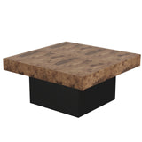LIVEHOM Square Coffee Table, Wooden Engineered Wood Look Center Tables with Thick Base, Center Accent Table for Living Room LIVEHOM