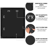 Americanflat 18x24 Poster Frame with Polished Plexiglass - Black Picture Frame - Wide Photo Frames Made of Engineered Wood for Vertical or Horizontal Wall Display - Epic Collection - Black Americanflat