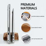 GEVO Dual Laptop Holder Vertical Laptop Stand, Natural Wood, Adjustable Dock, Wooden Laptop Stand,Vertical Laptop Holder for Desk, Widen Dock Fits All MacBook/Surface pro 2 Devices (Black Walnut) GEVO