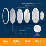 BLNAN Dimmable LED Flush Mount Ceiling Light Fixture with Remote Control, 12Inch 24W 3000K-6500K Light Color Adjustable, Modern Ultra-Thin Ceiling Lamp for Bedroom Kitchen, Wired BLNAN