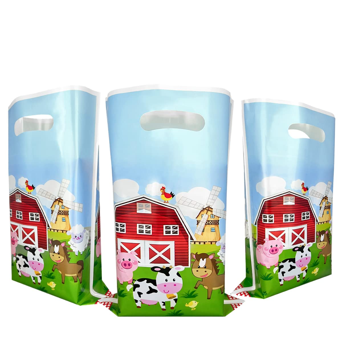 OULUN 30Pcs Farm Party Favor Bags, Farm Animal Birthday Gift Candy Bags, Farm Themed Party Supplies,Farmhouse Themed Party Decorations OULUN