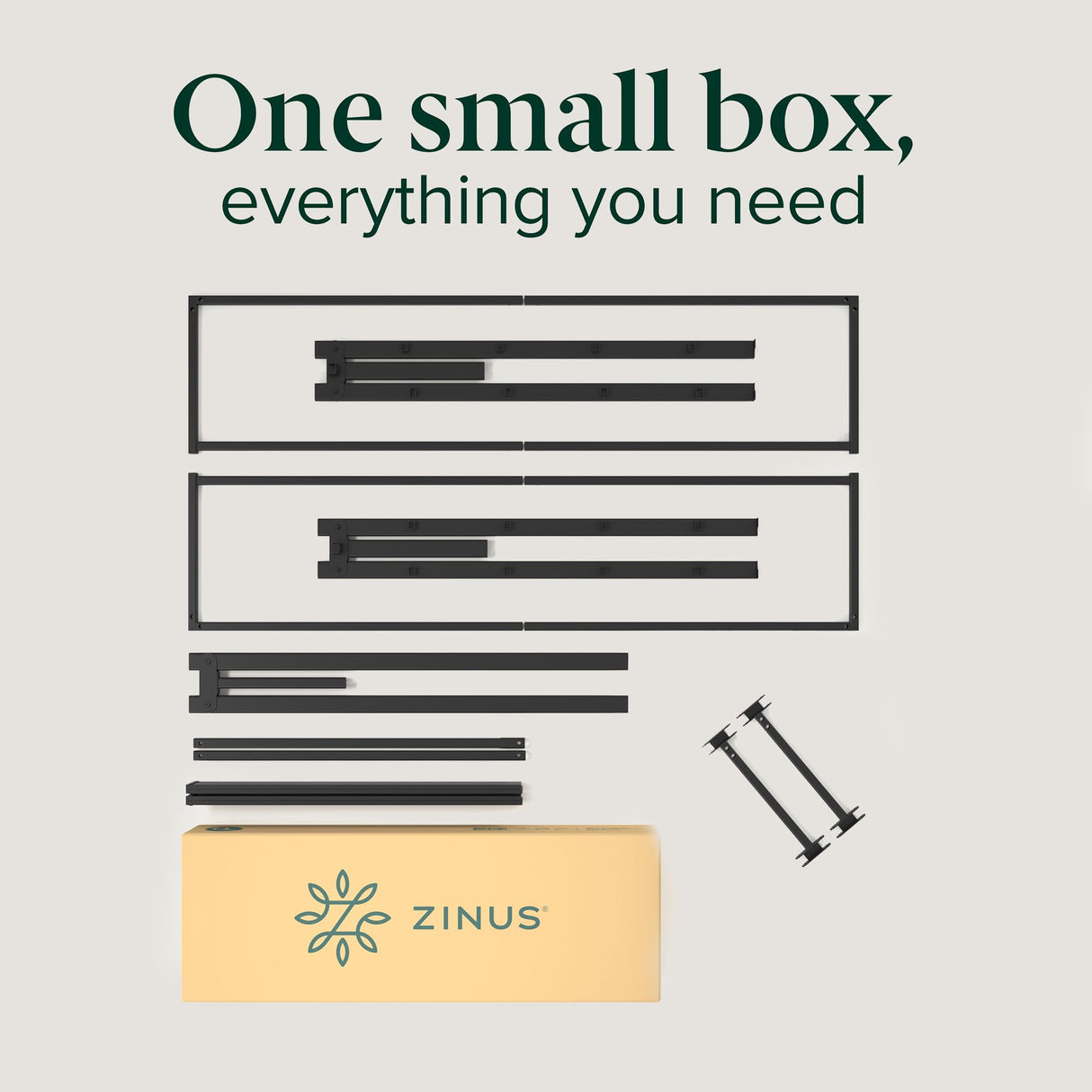 ZINUS Lorelei 14 Inch Metal Platform Bed Frame, Steel Slat Support, No Box Spring Needed, Eco Friendly WonderBox(TM) Packaging, 12.4” Underbed Storage, Easy Assembly, Black, King ZINUS