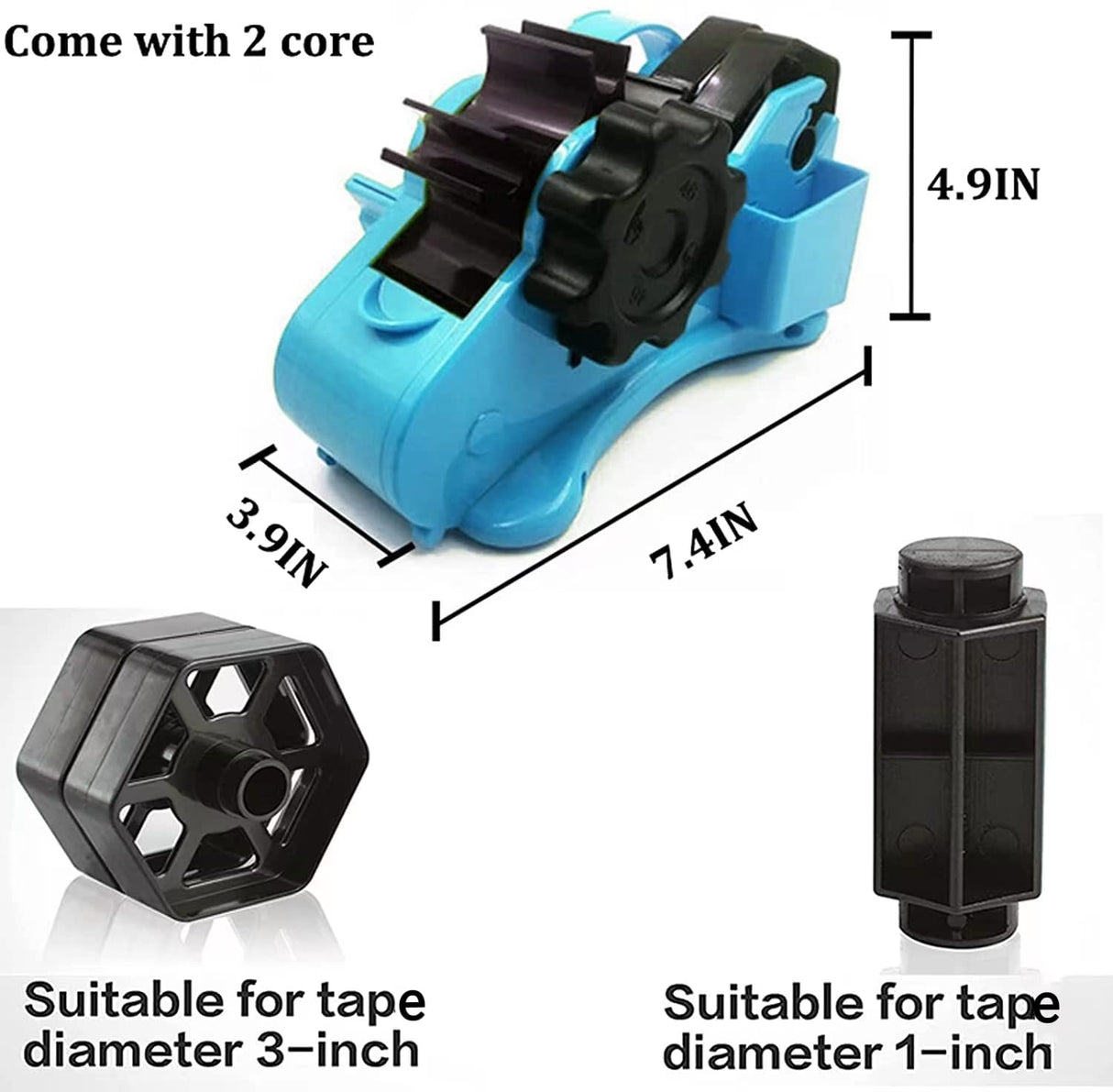 Blue Heat Tape Dispenser Sublimation - Multiple Roll Cut Heat Tape Dispenser to PreCut Heat Transfer Tape Heat Resistant Tape, Semi-Automatic Tape Dispenser Manual Video & 1" Core for Scotch Tapes SHDSL