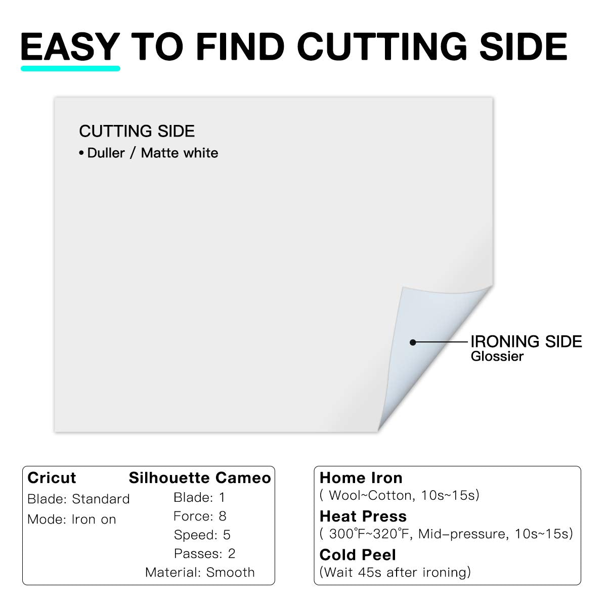 White HTV Heat Transfer Vinyl Bundle: 13 Pack 12" x 10" White Iron on Vinyl for T-Shirt, White Heat Transfer Vinyl for Silhouette Cameo or Heat Press Machine HTVRONT