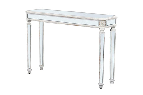 48-Inch Mirrored Console Table,Modern Entryway Table Glass Sofa Table with Mirror Finish, Rectangle Narrow,Accent Foyer Table for Living Room,Hallway, Entrance (Silver) JIJIWANG