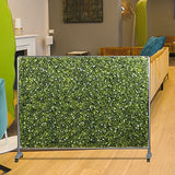 Patio 60" H x 60" W Faux Hedge Wall Room Divider with Wheels, Artificial Boxwood Panels Greenery Wall Privacy Screen Freestanding, Room Partition Decor Mobile Backdrop for Outdoor Indoor Patio