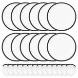 BENECREAT 30Pcs White Foldable Flying Disc Fans, 9.8inch Sublimation Fans Nylon Black Edge Folding Fan Set with Bag for Wedding Party Favors Outdoor Activity BENECREAT