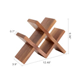 TRWISWDC Wine Rack Countertop Oak Wooden Wine Bottle Holder Rustic Free Standing Wine Storage Racks for Tabletop, Hutches and Display Cabinets - No Assembly Required (Walnut) TRWISWDC