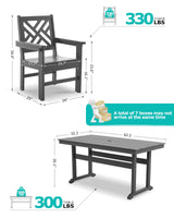 AXMOLM 12 Piece HDPE Outdoor Dining Set for 10, Patio Dining Furniture Set with 2 Table and Umbrella Hole, Outdoor Table and Chairs for Garden, Poolside, Backyard, Deck AXMOLM