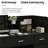 FUFU&GAGA Reception Desk with Counter, Lockable Drawers & Shelves, Cabinet, Front Counter Table for Checkout, Salon Reception Room Store Office, Black, 47.3" W x 18.3" D x 43.3" H FUFU&GAGA