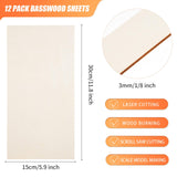 12 Pack Basswood Plywood Sheets 6x12x1/8 Inch-3 mm Thick Unfinished Plywood Sheets Thin Basswood Sheets Boards Craft Wood Sheets for DIY Crafts, Laser Projects, Painting, Wood Burning,Model Making AWIZOM