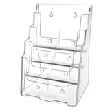 MaxGear Acrylic Brochure Holder 8.5 x 11 inch, 4 Tier Clear Literature Organizer Magazine Stand Display with Removable Divider for 4 x 9 inch Brochures, Pamphlet, Wall Mount or Countertop, 1 Pack MaxGear