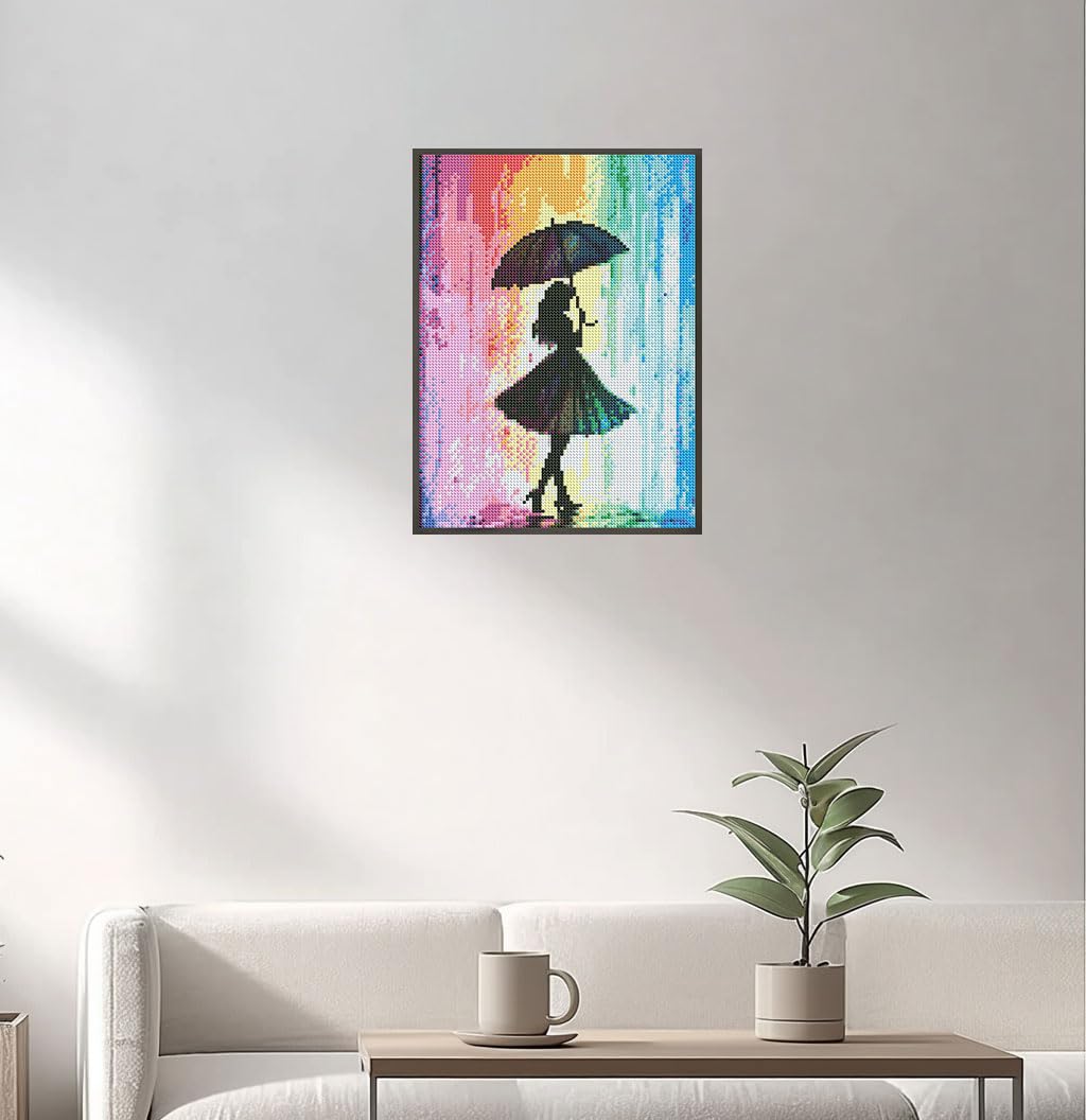 Naykow Rainbow Silhouette Diamond Painting Kits for Adults Full Drill 5D Diamond Art Kits DIY Diamond Painting by Number for Home Wall Decor 12 x 16 inches Naykow