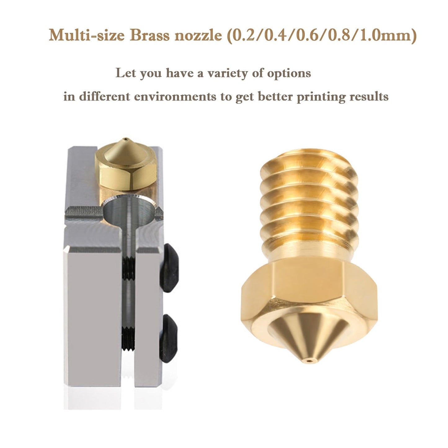 LANKEGU 15PCS Brass Nozzles Kit for Anycubic Kobra, 3D Printer 7PCS 0.4mm Nozzles and 2PCS 0.2mm, 0.6mm, 0.8mm, 1.0mm Brass Nozzles Kit for Anycubic Mega, Mega X, Chrion, Kobra, Kobra Neo - WoodArtSupply