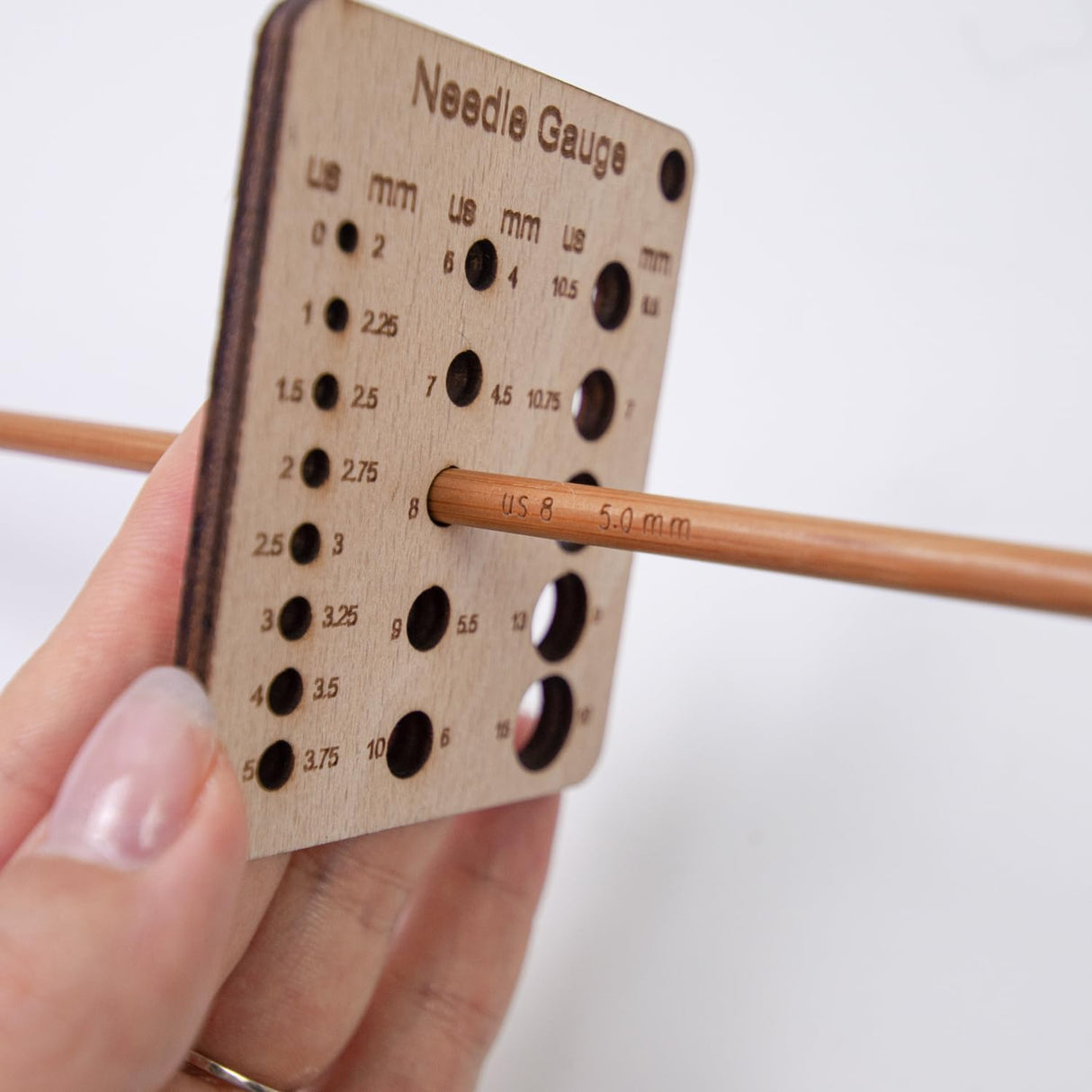 Wood Knitting Gauge Rulers 3 Set Wood Knitting Guage with Yarn Cutter for Sewing Knitting Crafts Lampstop