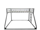 PVWIIK Metal Twin XL Over Queen Bunk Bed w/Ladder and Safety Guardrail for Kids Teens Adults,Heavy-Duty Sturdy Bunk Bed,No Box Spring Needed,Black PVWIIK