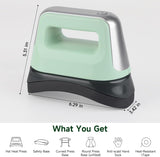Gimify Hat Press Machine, 3 Heating Levels Mini Heat Press with 6.3"x3.4" Ceramic-Coated Heat Plate, Curved with Safety Base & Auto-Off, Portable Black-Green Gimify