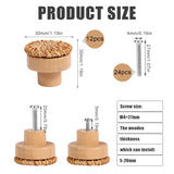 12pcs Wood Drawer Knobs, Round Wooden Dresser Knobs Boho Rattan Drawer Pulls with 24pcs Screws for Dresser Cabinets Boho Wood Furniture (3cm/1.2inch) SAVITA