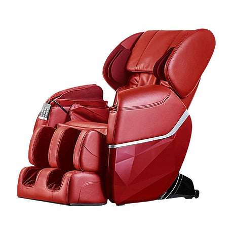 PayLessHere Zero Gravity Full Body Electric Shiatsu UL Approved Massage Chair Recliner with Built-in Heat Therapy and Foot Roller Air Massage System Stretch Vibrating for Home Office, Burgundy PayLessHere
