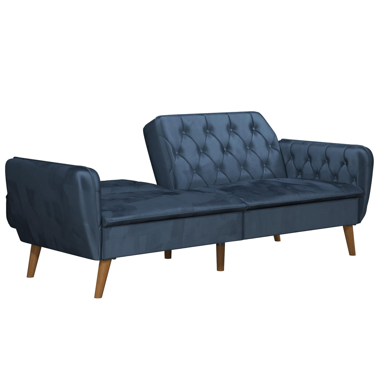 Novogratz Tallulah Memory Foam Futon, Blue Velvet Novogratz