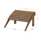 Linon Home Dcor Linon Adirondack Woodstock Ottoman, Teak Stain, Acorn, 21.6"W x 21.06"D x 13.7"H Linon
