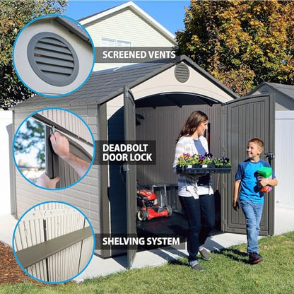 Lifetime 8 Ft. x 10 Ft. Outdoor Storage Shed - WoodArtSupply