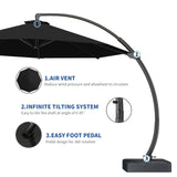 AreShark 7 Piece Patio Dining Set with 11ft Patio Umbrella (Black), 7 Gray Outdoor HDPE Dining Set with 6 Chairs + 1 Large Table with 2" Umbrella Hole, for Market, Pool, Garden, Backyard, Deck AreShark