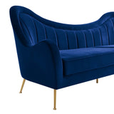 Modway EEI-5874-NAV Cheshire Channel Tufted Performance Velvet Sofa, Navy Modway