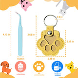 Xoprmey 6Pcs Pet Hair Storage Keychain - Dog Cat Paw Shaped Keychain,Pet Hair Keepsake Keychains,Pet Memorial Gifts for Bag Purse Paw Charm Key Holder Xoprmey