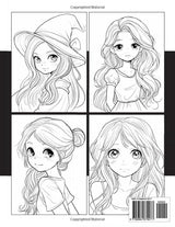 Anime Girls Coloring Book: With 50+ Kawaii Anime Coloring Pages For Kids Ages 6-12, Girls, and Teens. (Relax and Enjoy) WoodArtSupply