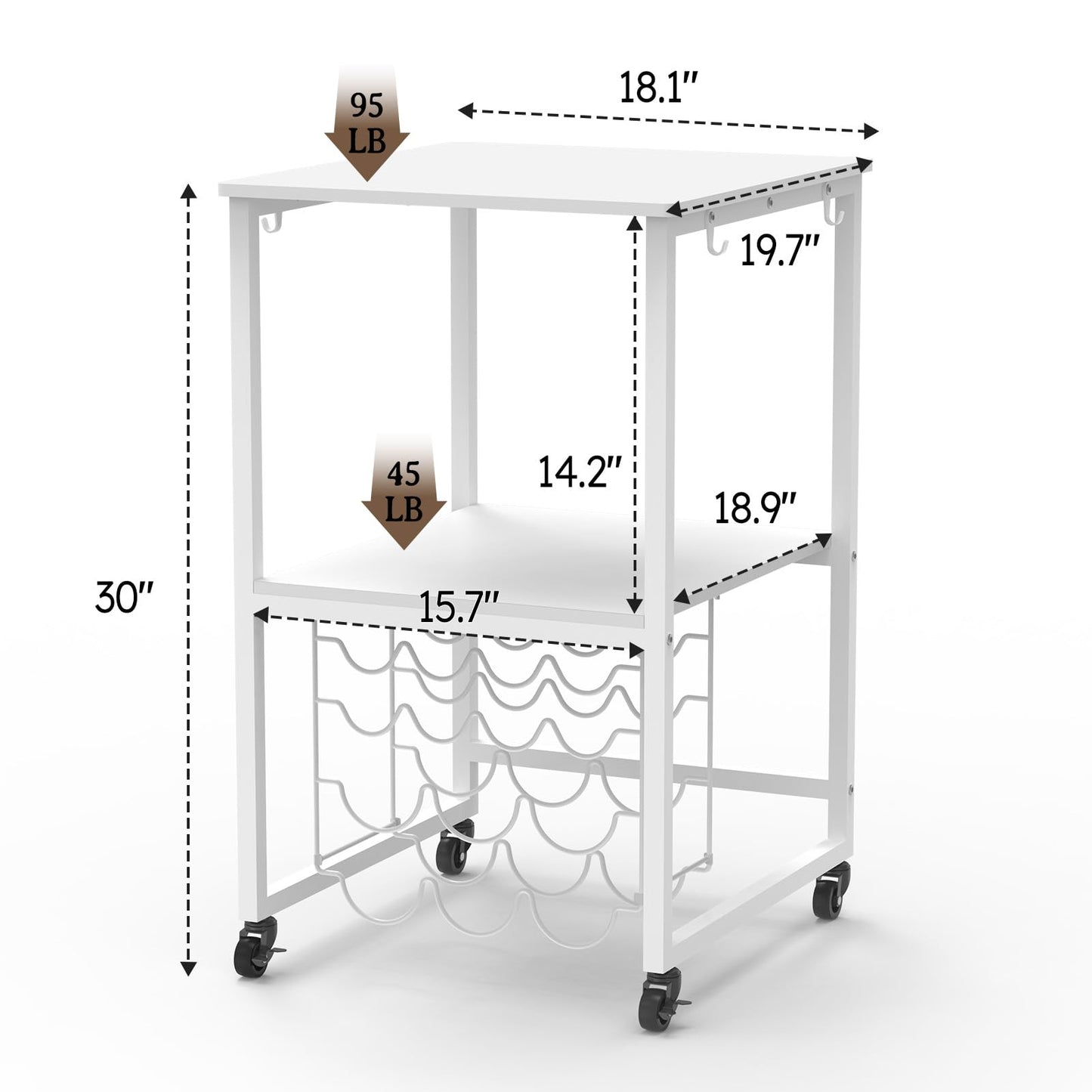 𝐂𝐫𝐚𝐟𝐢𝐭 Heat Press Table Stand—Hold 14 Vinyl Rolls, Movable Heat Press Cart for Heat Transfer Machine, Sublimation Printer, Rolling Craft Station Storage Organizer Printer Table for Home Office