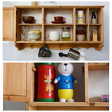 Qivzixamjr Hanging Display Shelf Organizer, Wall Mounted Curio Cabinet with Hooks, Wooden Collection Storage Rack, Floating Countertop Display Rack for Living Room, Bedroom, Kitchen(Light Blue) Qivzixamjr