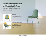 POLY & BARK Isla Modern Kitchen Chairs Set of 4 - Plastic Dining Chair with Metal Legs - Quick Assembly Simple Cafe Chairs Plastic for Indoor or Outdoor - Pistachio Green POLY & BARK