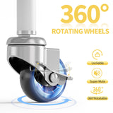 TOOLF 3 Tier Rolling Cart Storage Organizer, Metal Rolling Utility Cart with Wheels, Hooks & Bins Esthetician Craft Art Sturdy Storage with Pegboard for Bathroom, Kitchen, Office, Nursery Diaper TOOLF