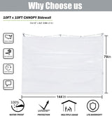 SCOCANOPY SideWall for 12x12ft Canopy Frame, 3 Pack SunWalls Only,(White) SCOCANOPY