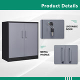 Letaya Metal Storage Cabinets with Lock Door and Shelves, Steel Garage Tool Cabinets for Home,Office, Warehouse,Lockers (36“-Black&Gray) Letaya